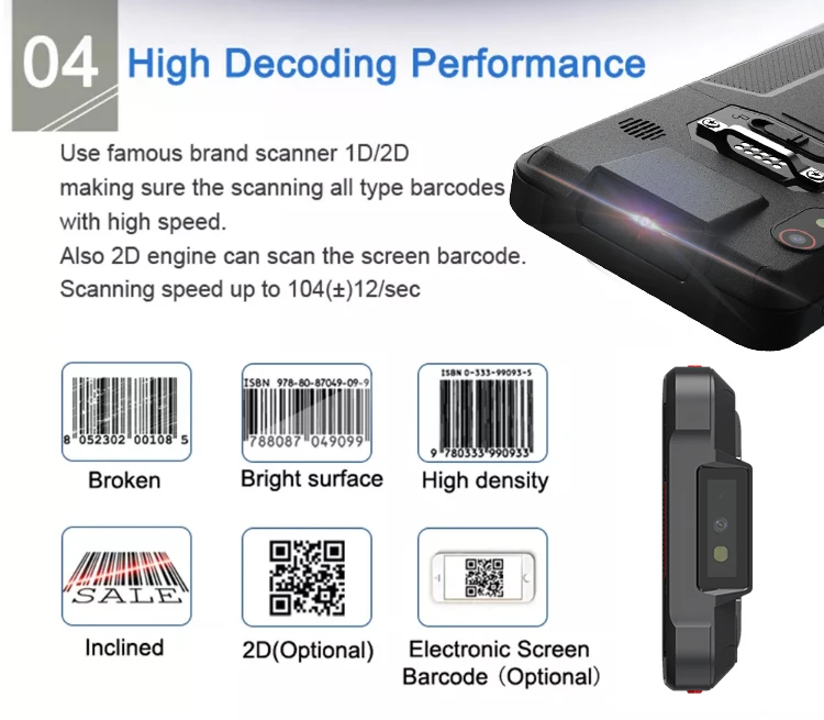 4.0 Inch Data Collector 2D Barcode Scanner Rugged data collection terminal 4GB 64GB Android PDA Handheld