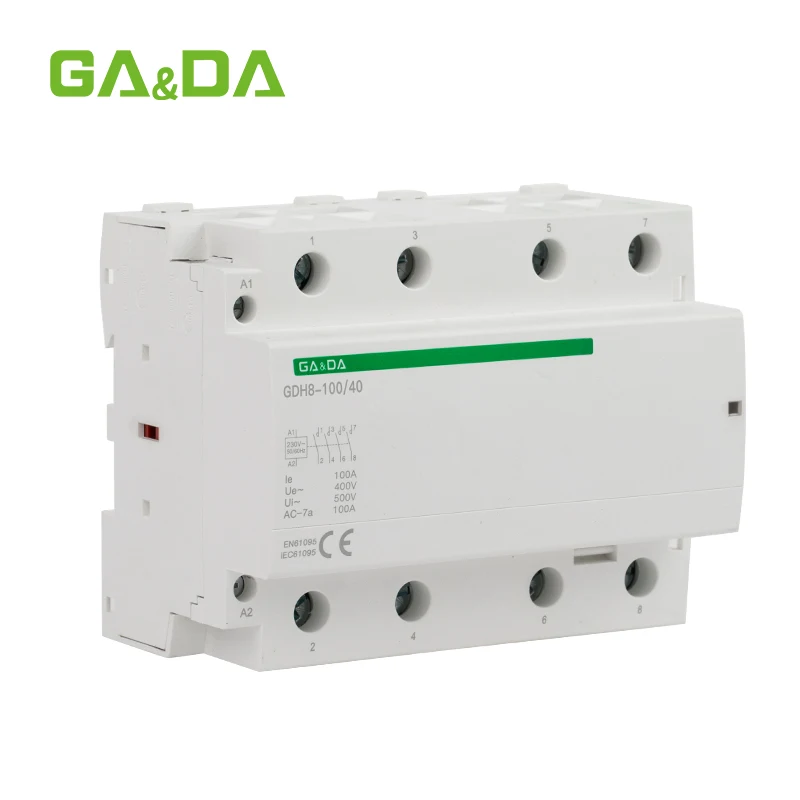 100A DIN Rail AC Contactor 4NO Coil modular contactor