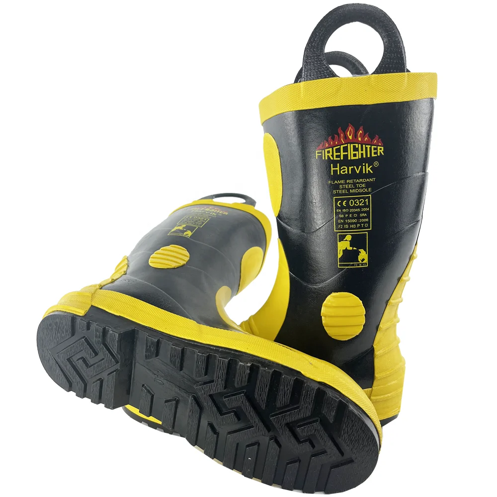 Wholesale Custom Made Fireman Shoes Firefighter Rubber Boots