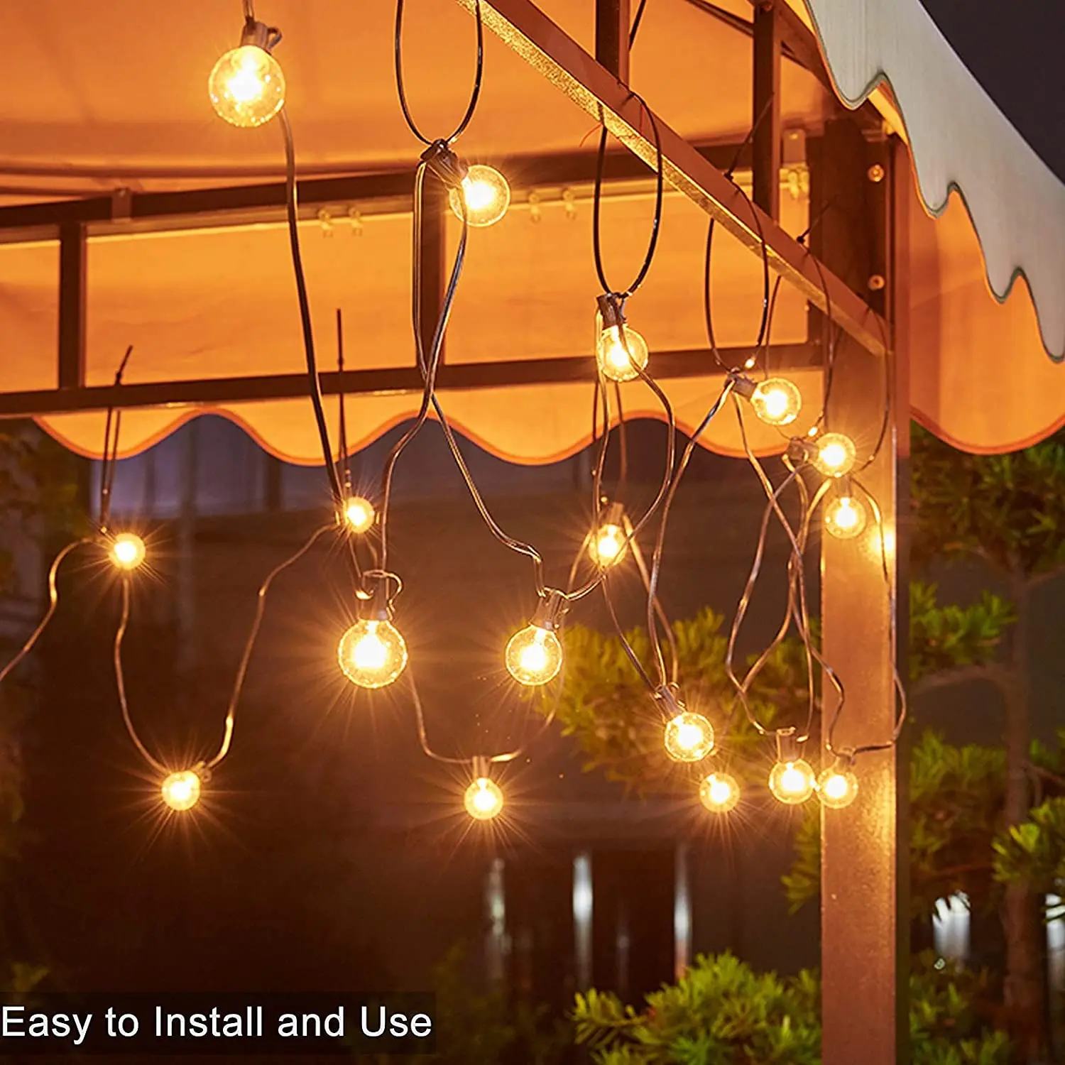 China Supplier Produce Outdoor Garden Decorative Lighting String Lights 220V 100FT with 50 Lights G40 Incandescent String