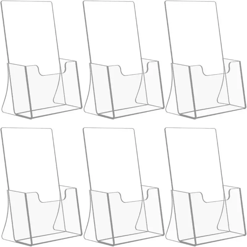 Factory High Quality Wholesale Custom Logo Acrylic Bi-fold Brochure Holder Clear Plastic Counter top Organizer