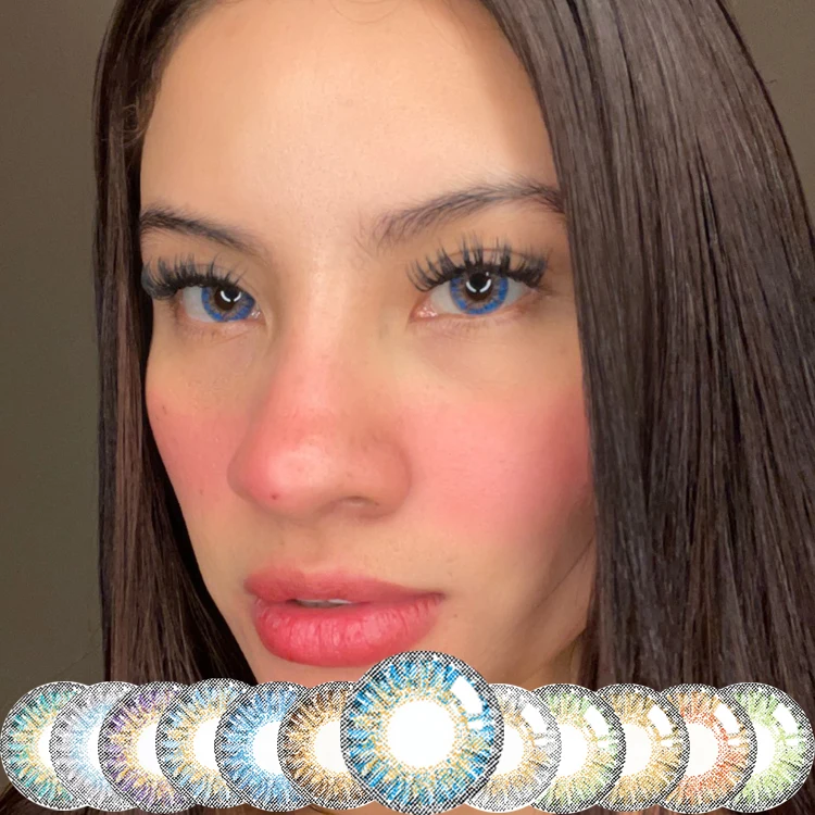 Promotion cheap price  Meetone Freshview honey brown 3 tone fresh colors natural look cosmetic 1 year colored contact lenses