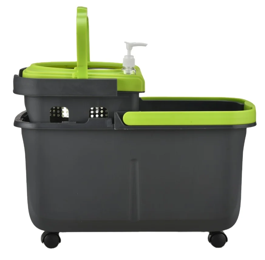 Detachable washing spinner spin magic mop 360 wheels with microfiber refill and SS pole