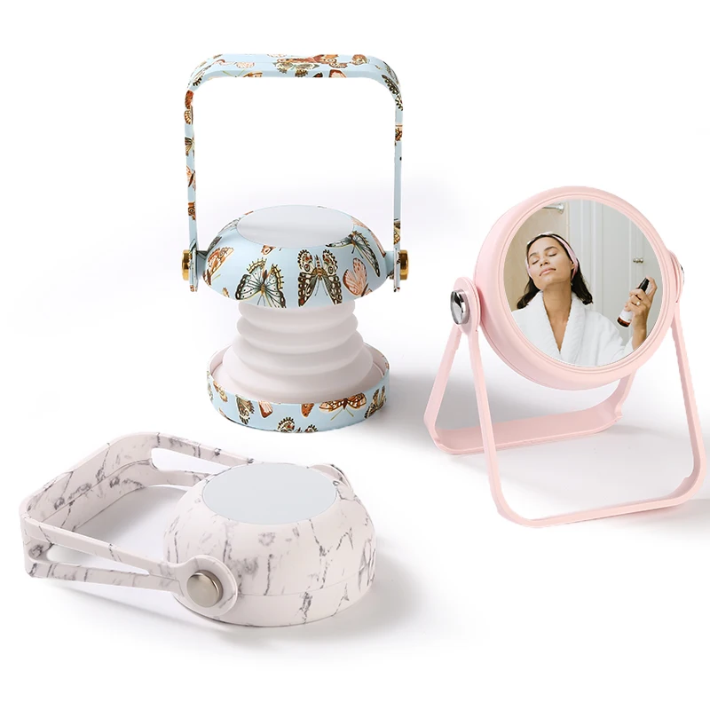 Wholesale Unique New Release Adjustable Dimming Brightness Light Handheld Lantern Christmas Night Light Lamp With Makeup Mirror
