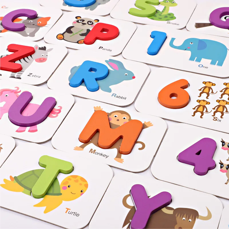 
2019 New design english alphabet wooden puzzle board for kids 