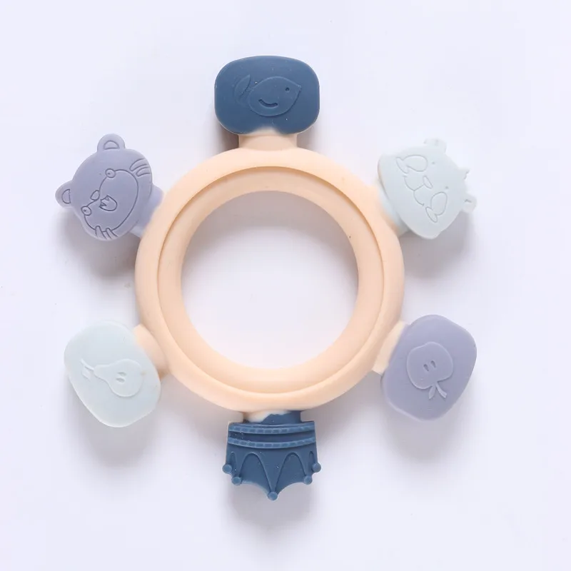 YDS BPA Free Food Grade Wheels Shape Baby Teething Toys Silicone Teethers BPA Free Silicone Rubber Ring