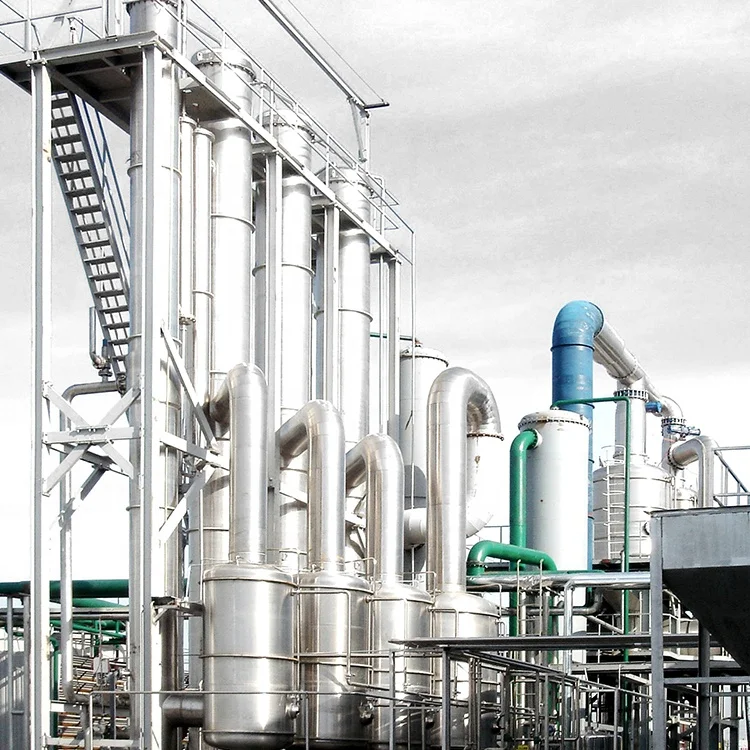 Industrial high efficient vacuum chiller jam concentrator forced falling rising film evaporator