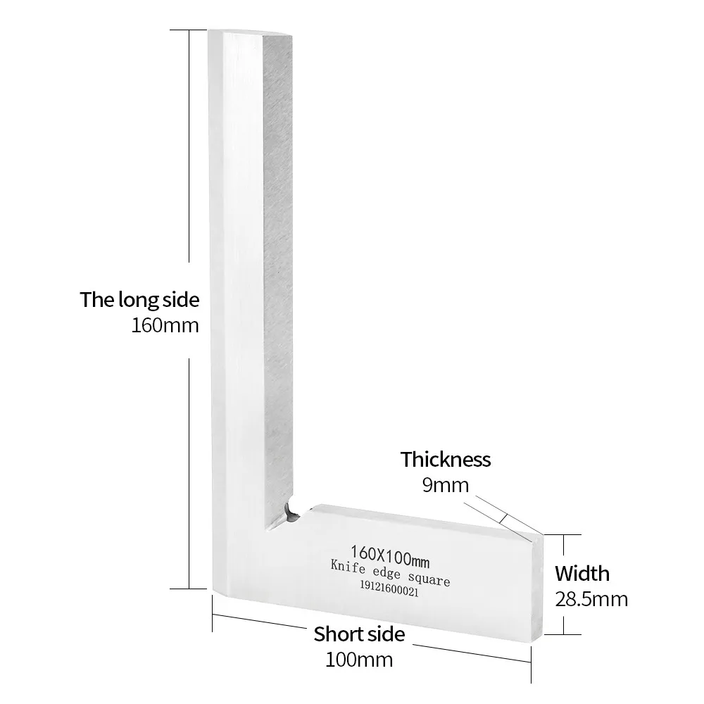 
160*100mm carpenter 90 Degree Precision knife edge square blade angle square try square measuring tool angle ruler 