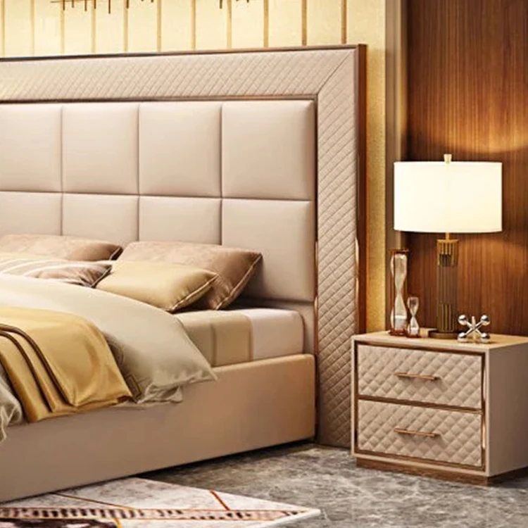Italian Designs Modern Luxury Queen King Size Bed Single King Soft Beds Frames Set