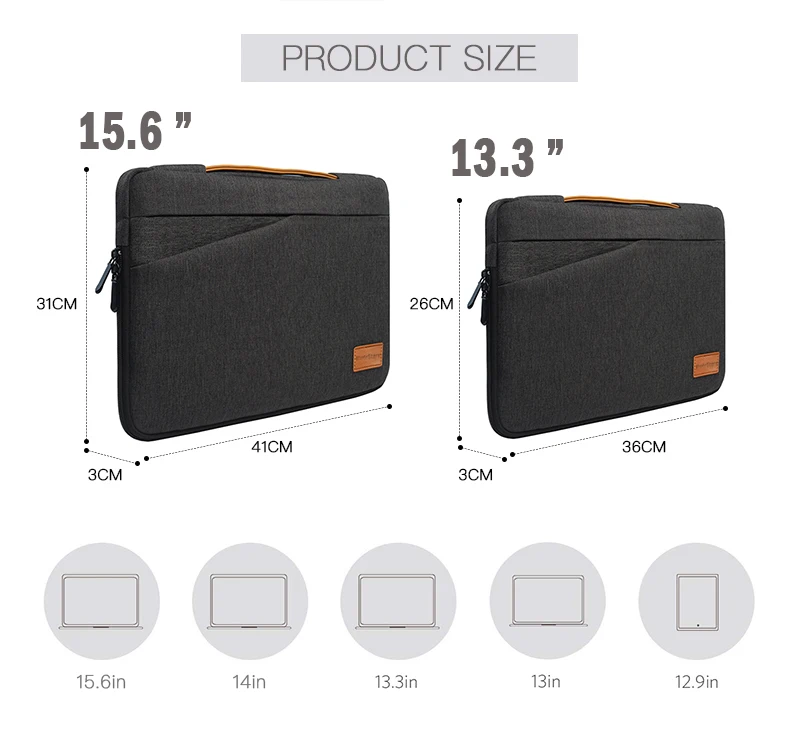 Wholesale New Fashion Light Weight Waterproof Notebook Bag 14 15.6 Inch Black Computer Case Laptop Bag For Macbook Dell HP