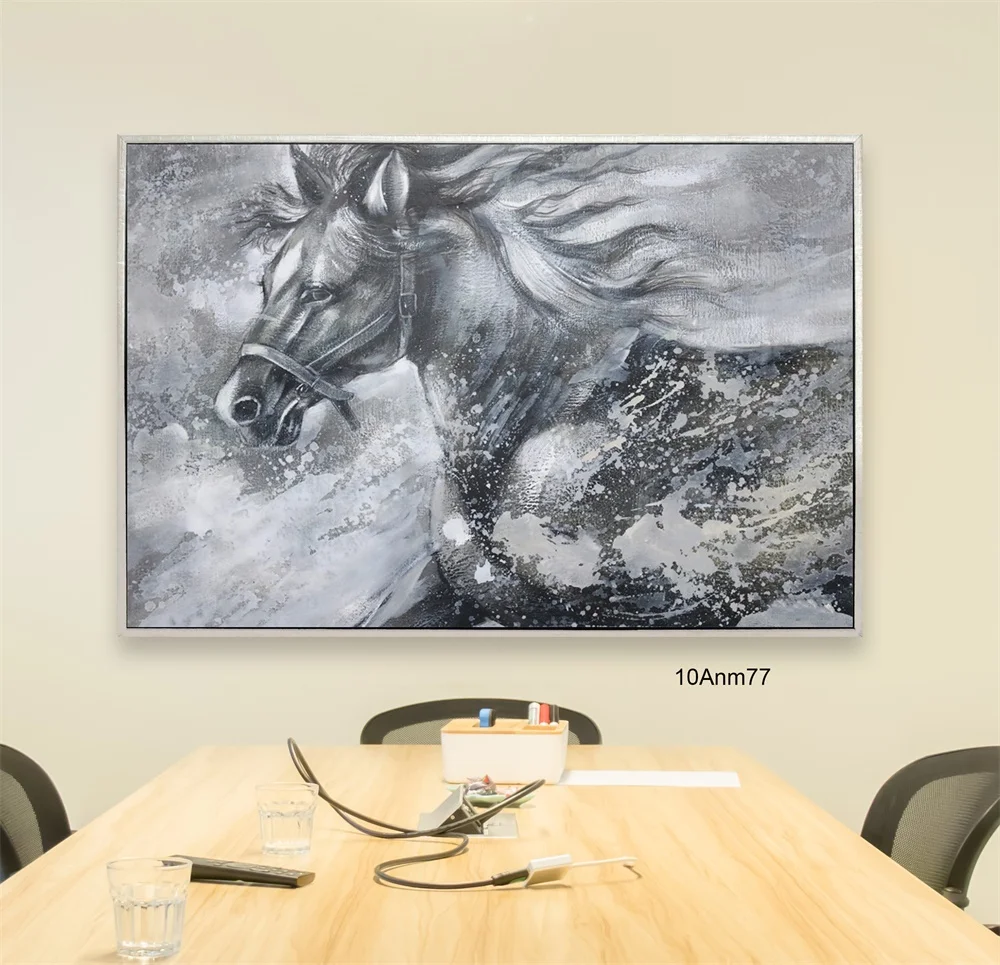 Eager Art Customized 100% Handmade Homestay Decorative Abstract Horse Wall Art Oil Painting on Canvas