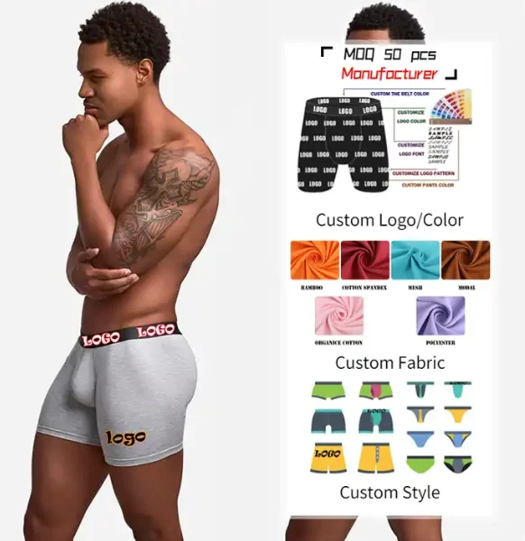 Oem New Type Brand Boxer Shorts Custom Underwear Men Fashion Wholesale Full Print Mens Underwear Boxers For Men