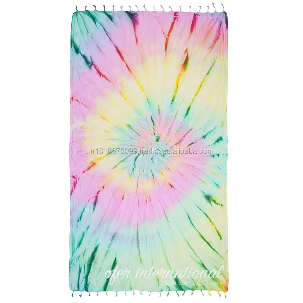 Tie dye Pestemal Turkish Beach Towel Tie-dye Fouta, Hand dyed - Made in Turkey cotton bedspreads Turkish Towel Handloomed 40x70