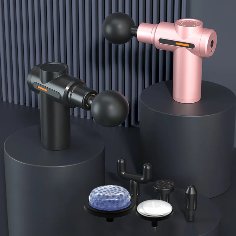 New Design 3D 12 Speed Mini Size Hot Cold Hand Wireless Deep Tissue Muscle Body Percussion Booster Heat Warm Fascia Massage Gun