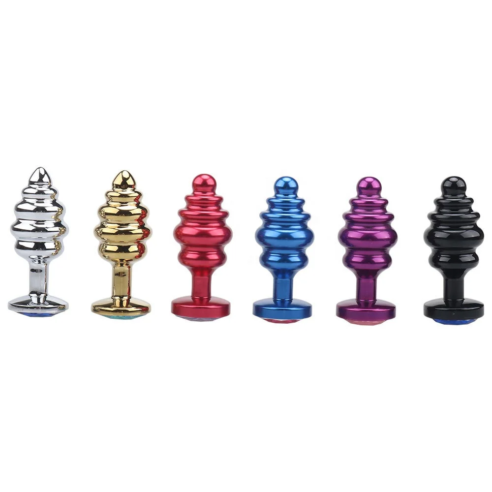 
unisex Sex Toys Luxury Jewelry Design helical Stainless Steel Metal Anal Butt Plug 