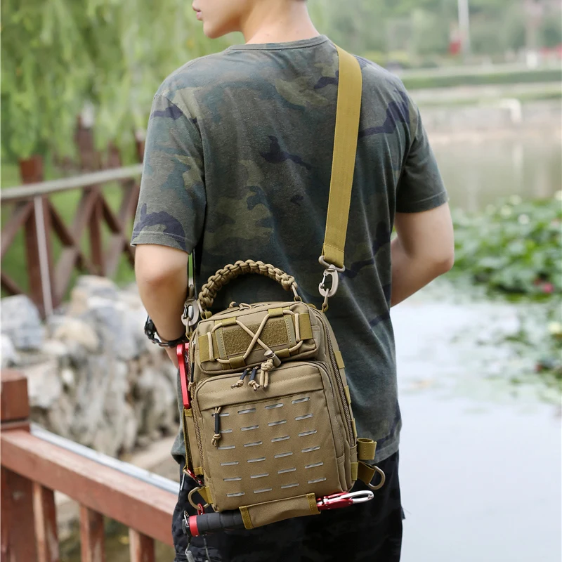 Outdoor Large Capacity Chest Pack for Men Traveling Fishing Backpack 20L Tackle Sling Bag