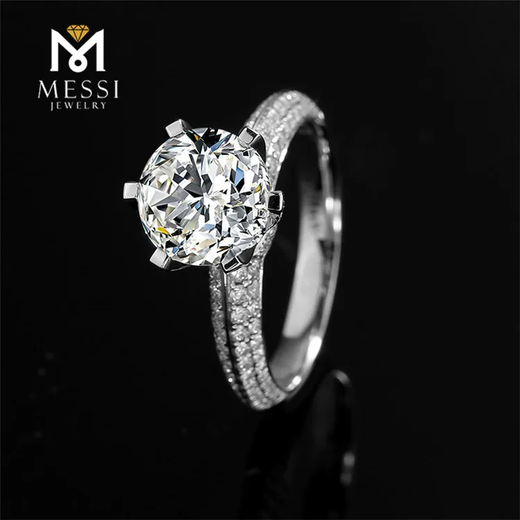  Месси ювелирное изделие 2 карата ВВС DEF бриллиант Муассанит кольцо 14k 18k белого золота для помолвки свадьбы сердечно-сосудистых заболеваний с бриллиантом