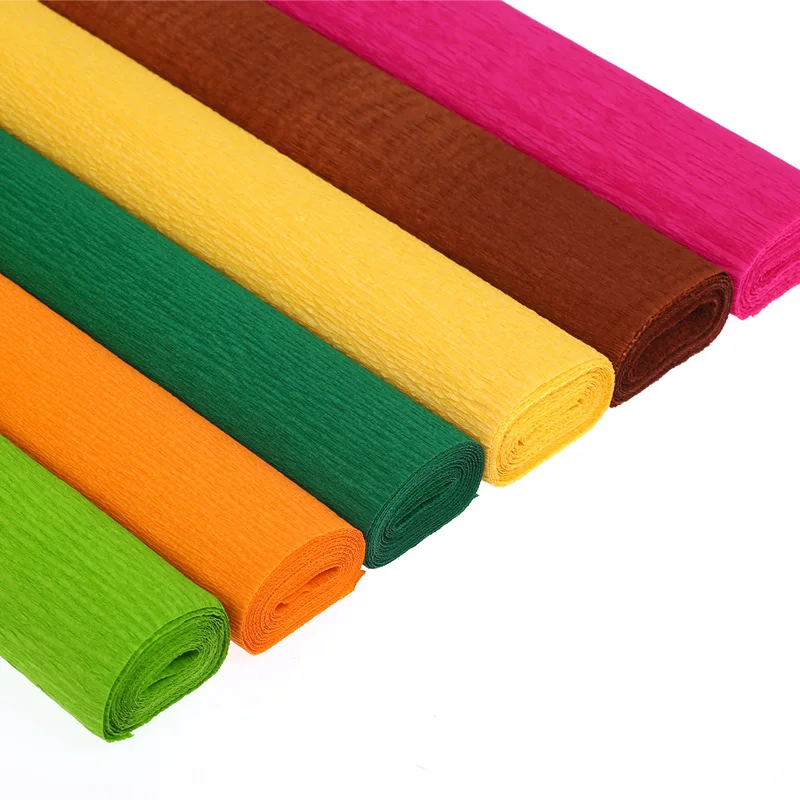 Colorful Rolled Edge Paper Handmade Flower Making Materials Paper DIY Rose Crinkle Paper