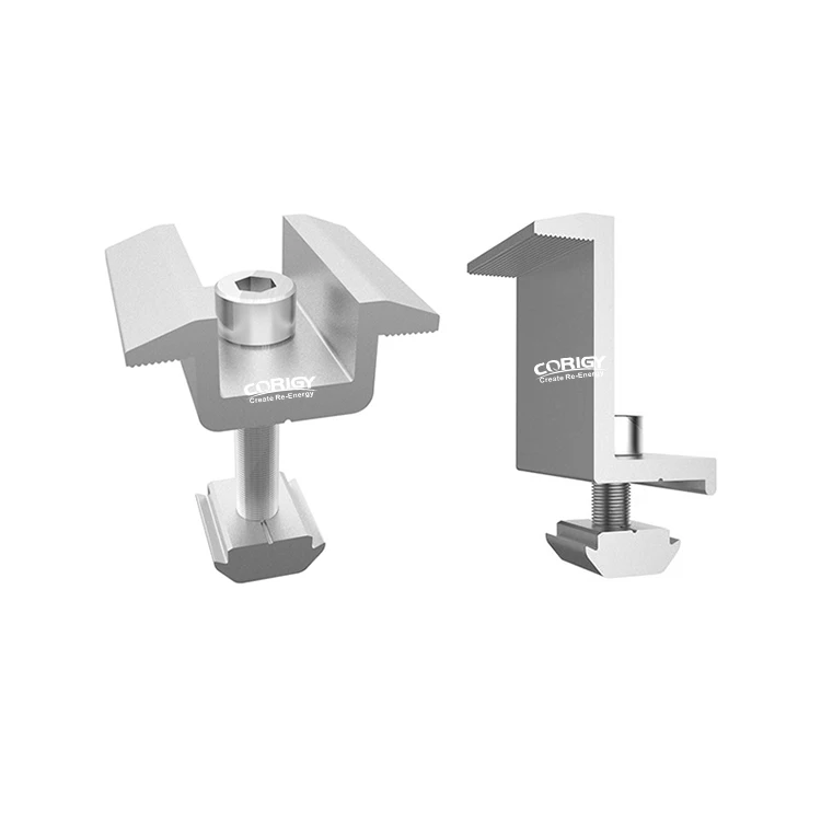 CORIGY High Quality Aluminum Solar Panel Roof Mounts End Clamp Solar Mid Clamp