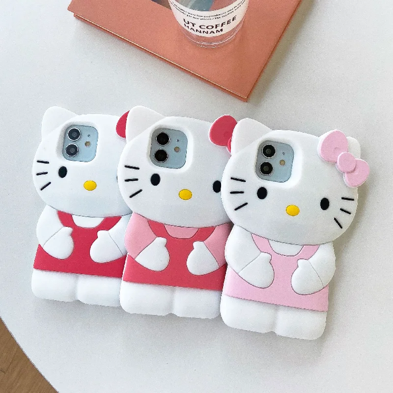 Amazon Hot Selling Hello Kitty Silicone Phone Case For Girls Favorite Cute Design Iphone 15pro 13 14promax 11 12 Xsmax7p