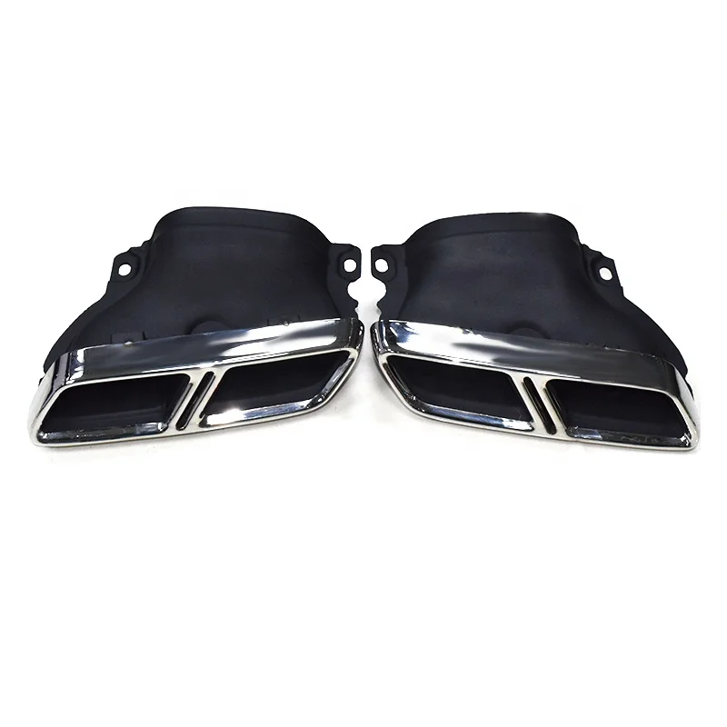 SYPES Car Exhaust Tips Stainless Steel For Mercedes Benz C63 W205 C200 C300 C180 C260 2015 2016 2017 2018 Muffler Tips Tailpipe