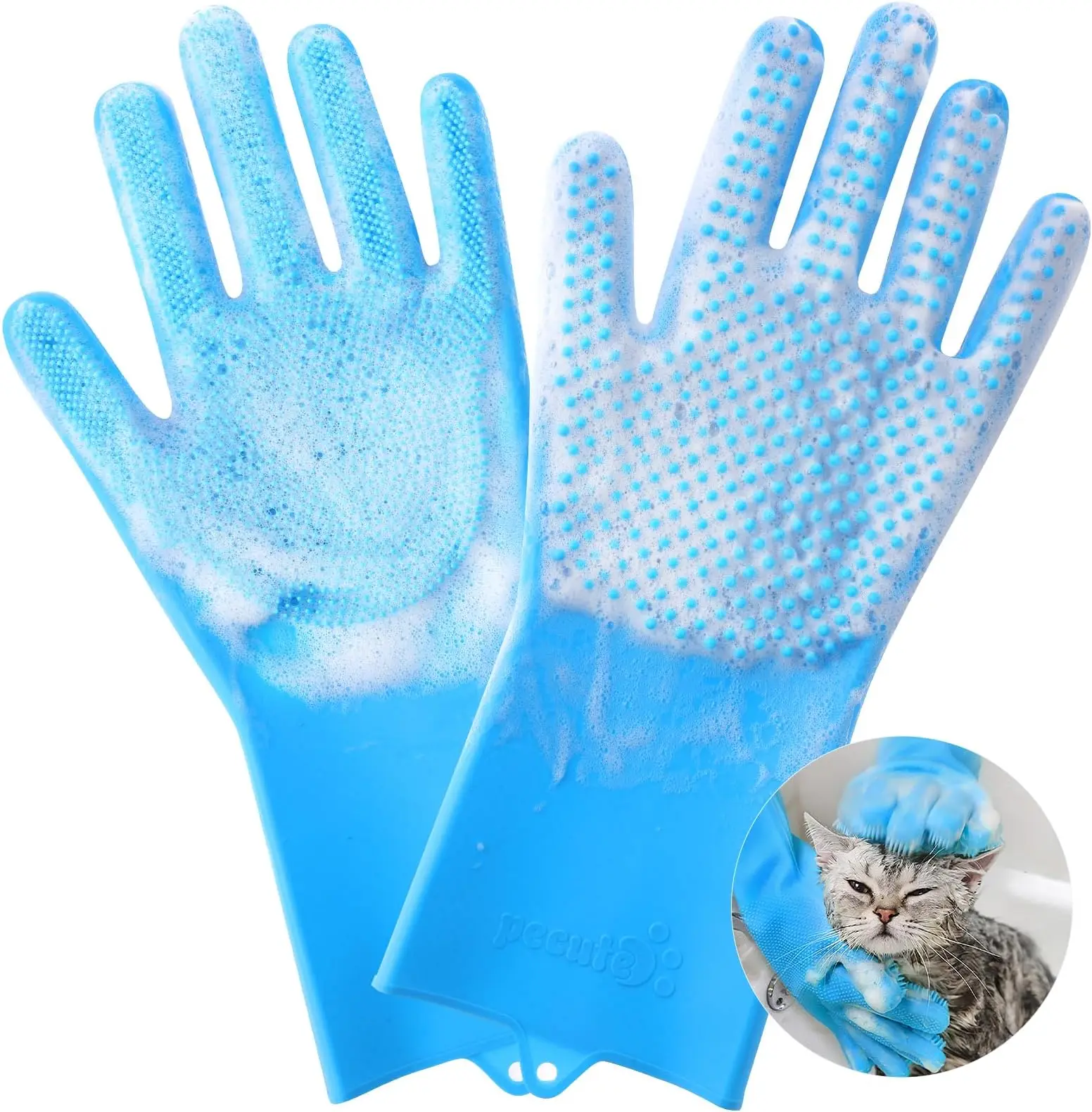 Pet hair remover pet Cleaning Brush Rubber Five Fingers Deshedding Pet grooming gloves For Dog Animals Bathing