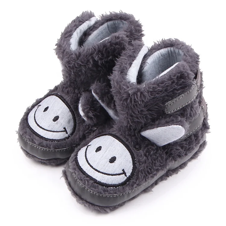 Winter warm baby shoes lovely smile printing casual shoes hot sale cute boy shoes