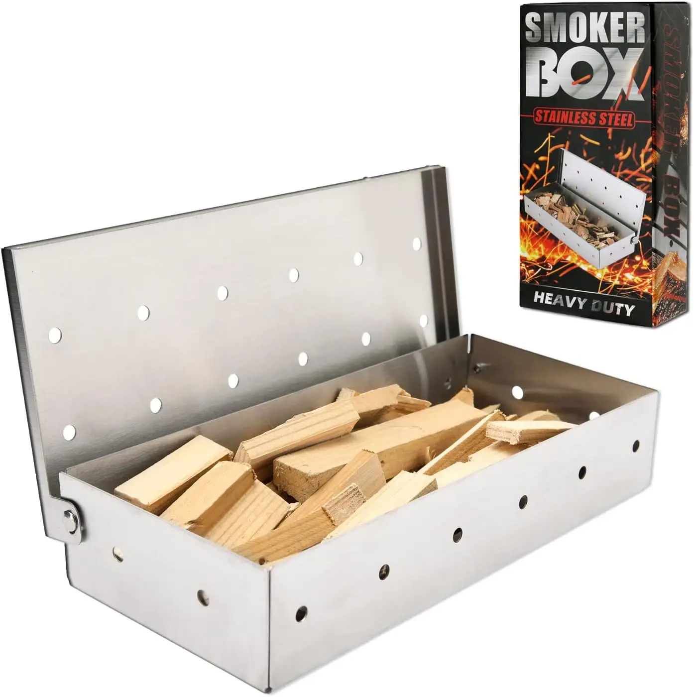 Premium Grill Accessories Stainless Steel Wood Chips Pellet Smoker Box For Barbecue Grilling