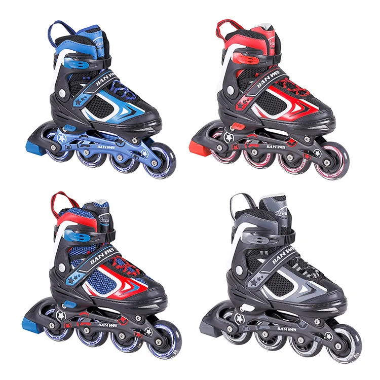
Inline skates PVC leather vamp 4 PU light wheels inline skates 