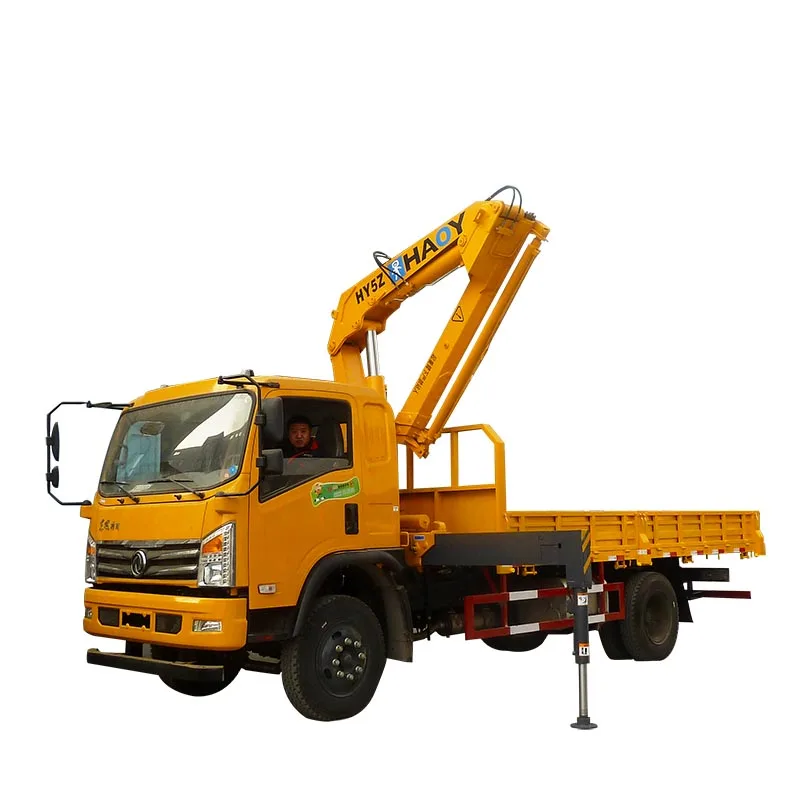 HAOY Wireless Remote Control Car Jib Articulated Hydraulic Radio Manipulator Boom 5 Ton Mobile Knuckle Boom Truck Crane