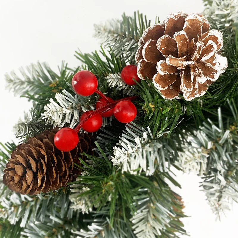 Top End PE &PVC Mixed Party Ornament Artifical Christmas Wreath With Colorful Led Light Christmas Garland