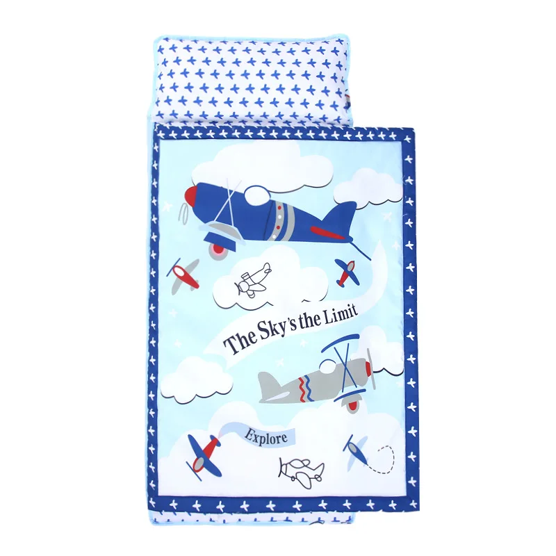 Children Travel Soft Bed  Preschool Kids Daycare Sleeping Bags Baby Nap Mat with Blanket Removable Pillow