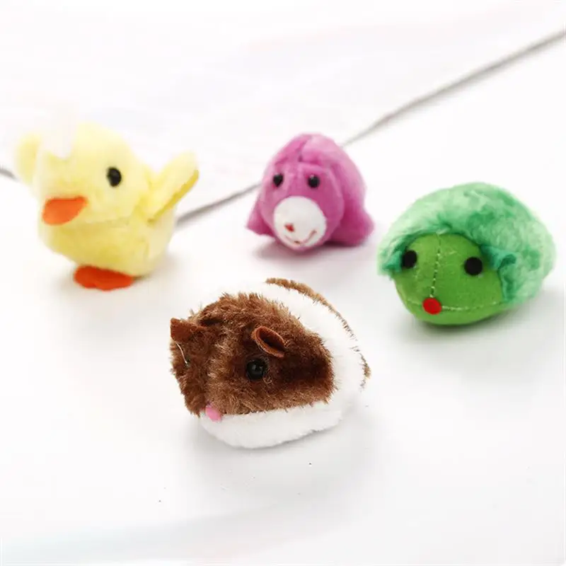 Jiefan Factory direct cross-border supplies toy plush mouse pet Clockwork vibration fun self hi toys