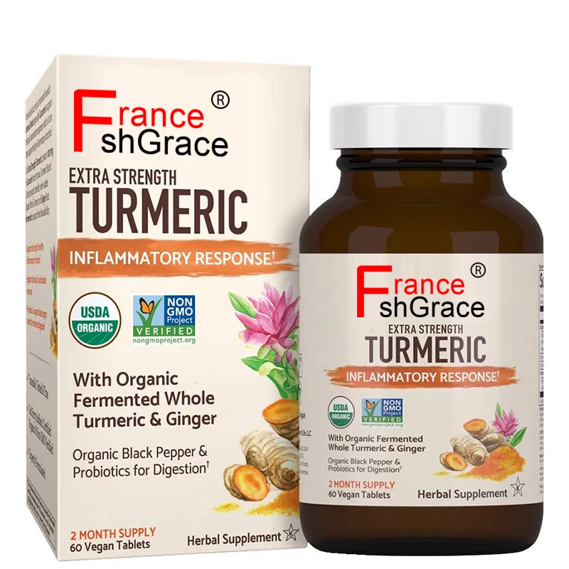 Health Detox Support Supplement Antioxidant Organic Black Pepper Fruit Extract Turmeric Ginger Tablets