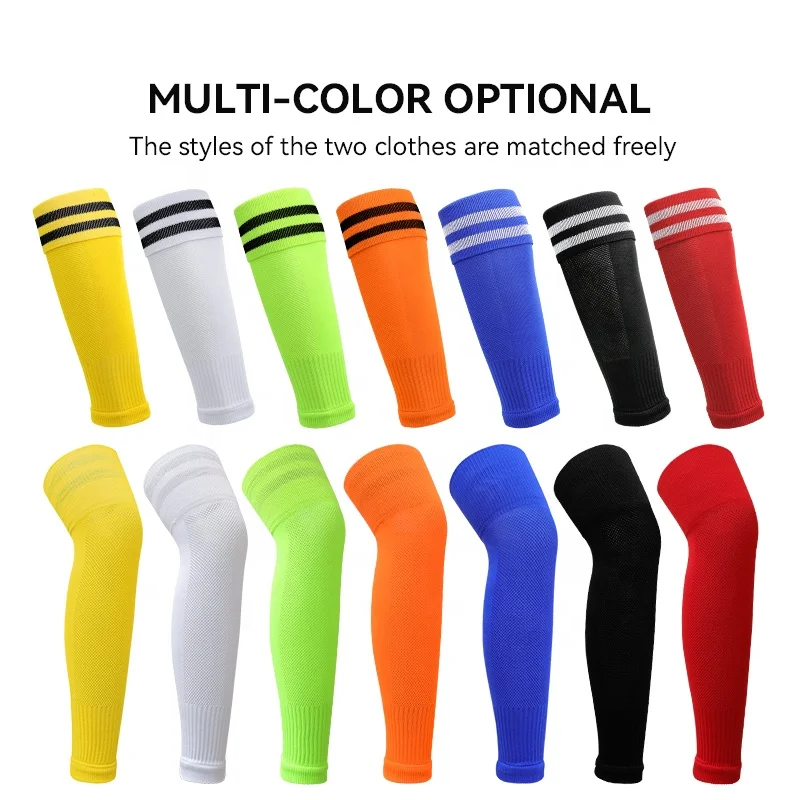LINGTU Wholesale Extra long football socks sleeve tubes pre cut soccer socks sleeves knee high footless football socks
