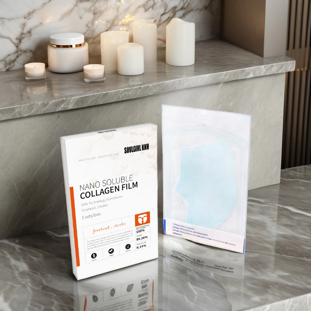 korea bio-deep water soluble Collagen Film face masking sheet Forehead-Cheek hydrogel Face crystal facial-Mask