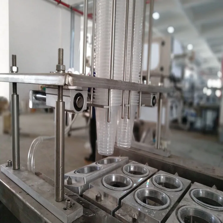 plastic 2 line cup sealer tea milk juice yogurt water cup filling sealing machine