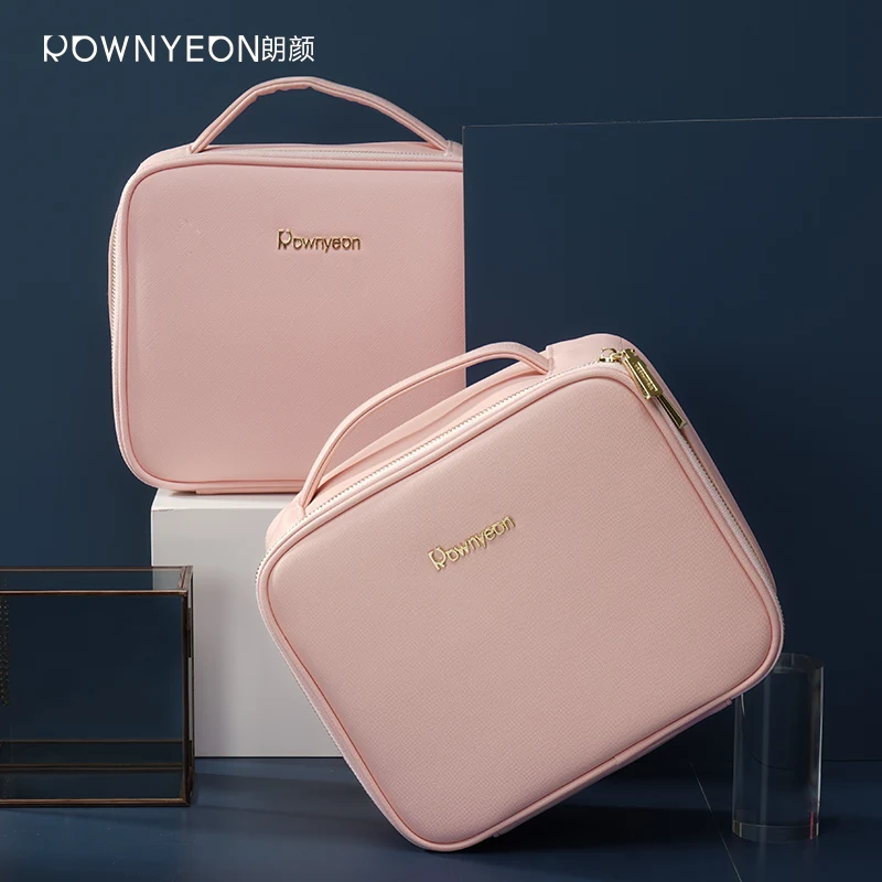 Rownyeon роскошный индивидуальный логотип, пустой простой розовый Косметический Чехол, сумка для хранения косметики