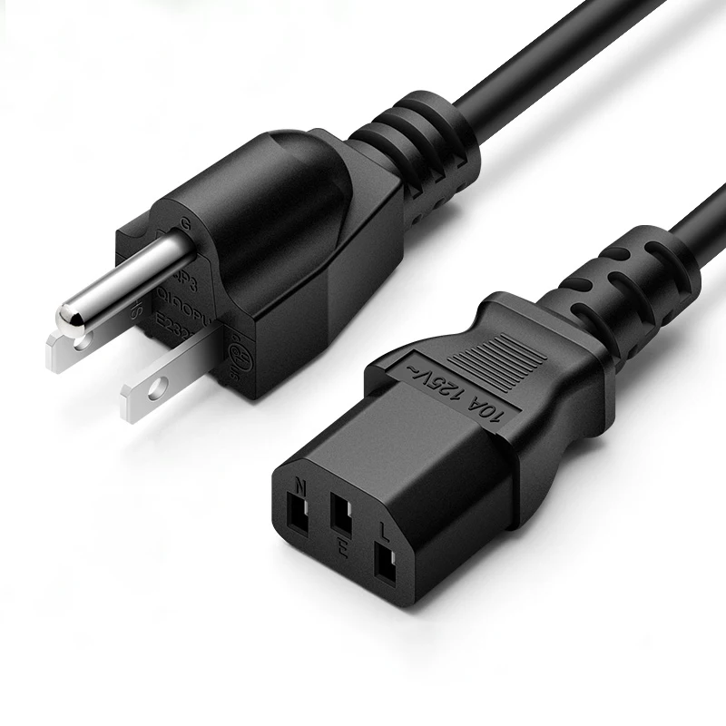 Dongguan Guangying 16AWG Американский сетевой шнур переменного тока, 3-контактный штекер, кабель питания переменного тока IEC C5