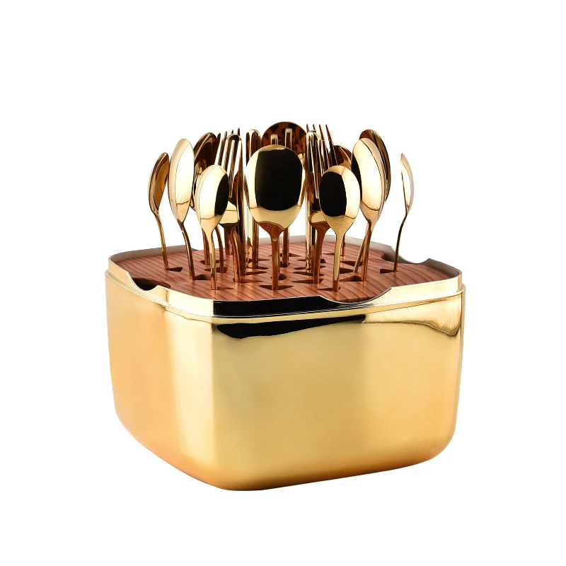 Direct Supply League Souvenirs flatware Set Wedding Luxury Cutlery Sets Tableware Flatware Set with lucky box