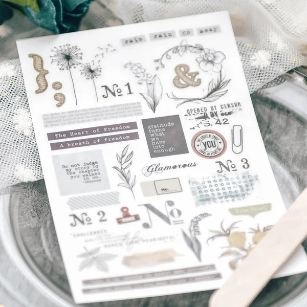 RUB ON Plant Numbers Sticker Scrapbooking Journal Crafts Transfer Stickers DIY Photo Albums Decorative