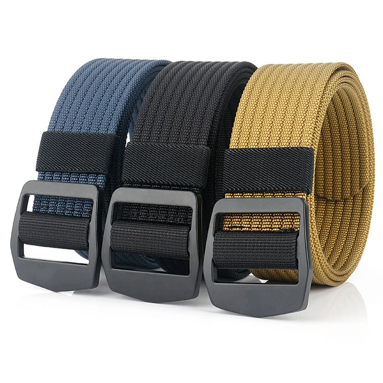 Men Women Metal Buckle Nylon Casual Belt Canvas Jeans  Belts Adjustable Tactical Belt