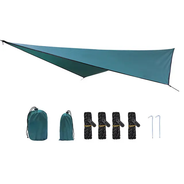 Outdoor Camping Tent Rain Fly tarp 210T Nylon PU 3000 Waterproof Lightweight Survival Gear Shelter for Camping Tent tarp
