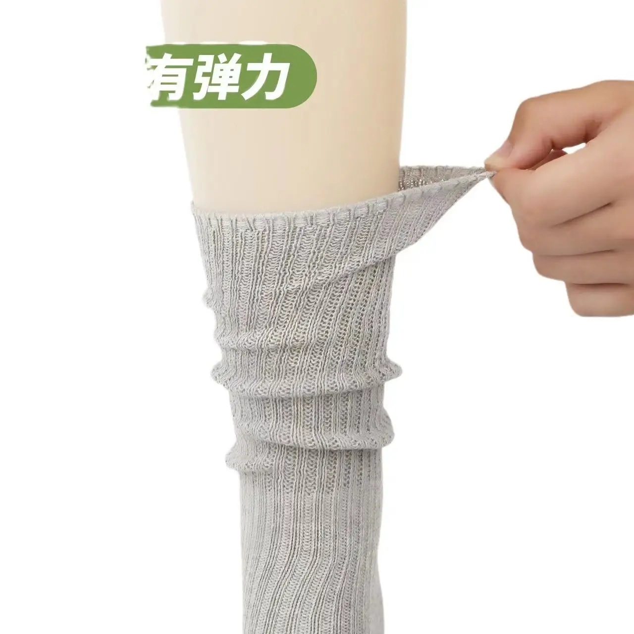 Wholesale Black White Plain Ribbed Sleeping Socks Casual Comfortable Hemp Cotton Crew Socks For Women