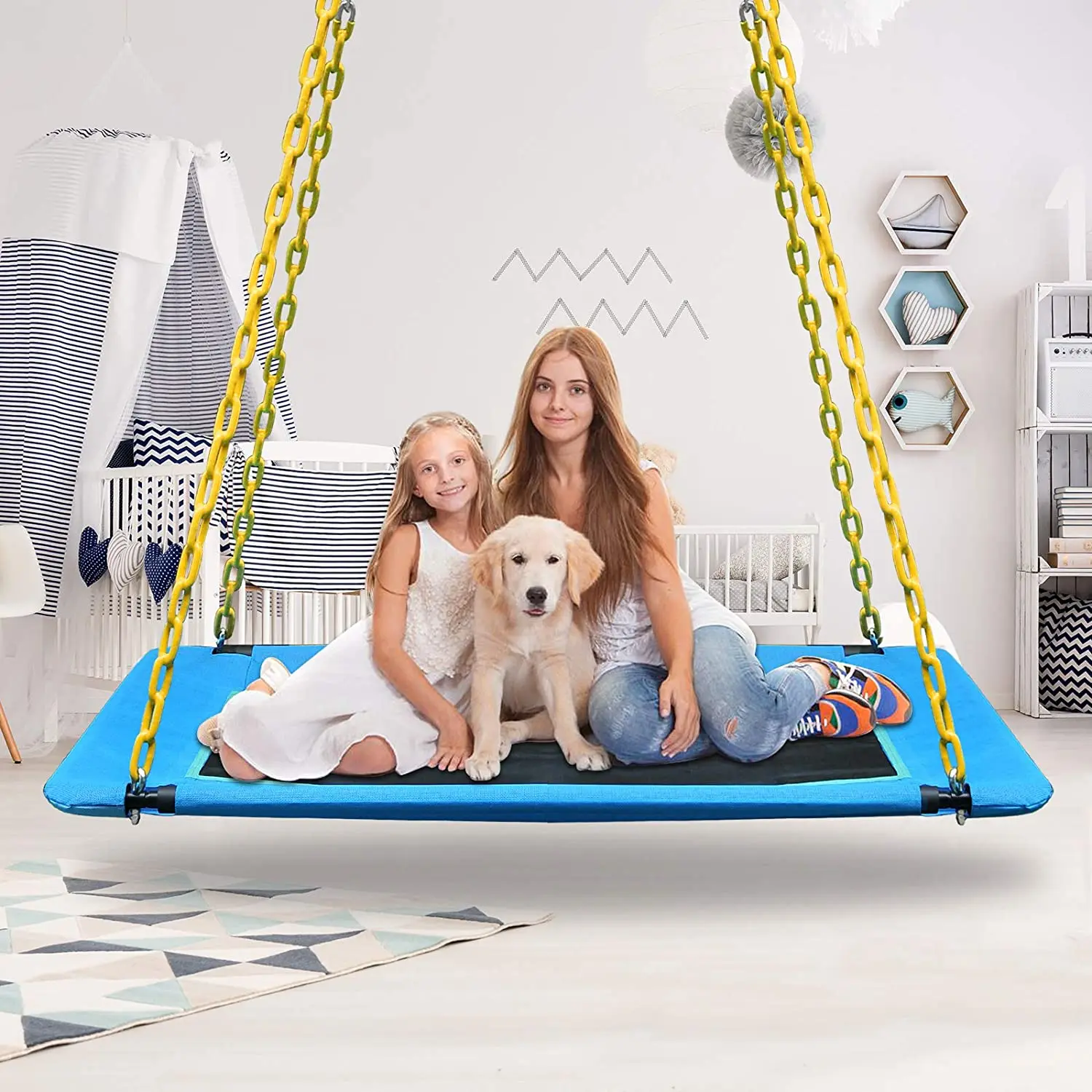 Уличные прямоугольные качели, разноцветные садовые качели для детей