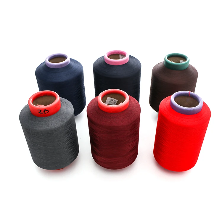 Hot sale  high resilience latex cover polyester elastic thread for socks 100# black rubber socks yarn