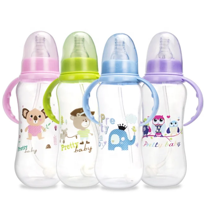 Multifunction portable personal use silicone nipple safety printing design sublimation baby bottle