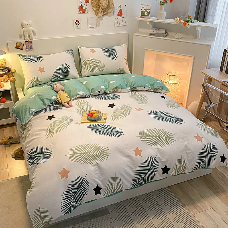Factory Customized Floral Printing Soft Quilt Coverlets Queen King Size Designer 100% Cotton Bedding Set Single Bed Duvet Covers