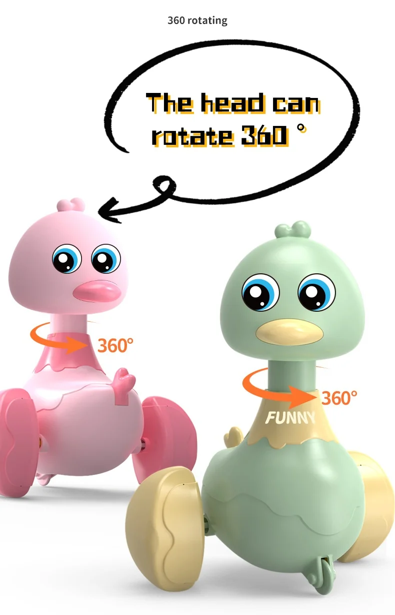 New Design Press And Swing Tumbler Inertia Yellow Duck Early Education Puzzle Toy For Children