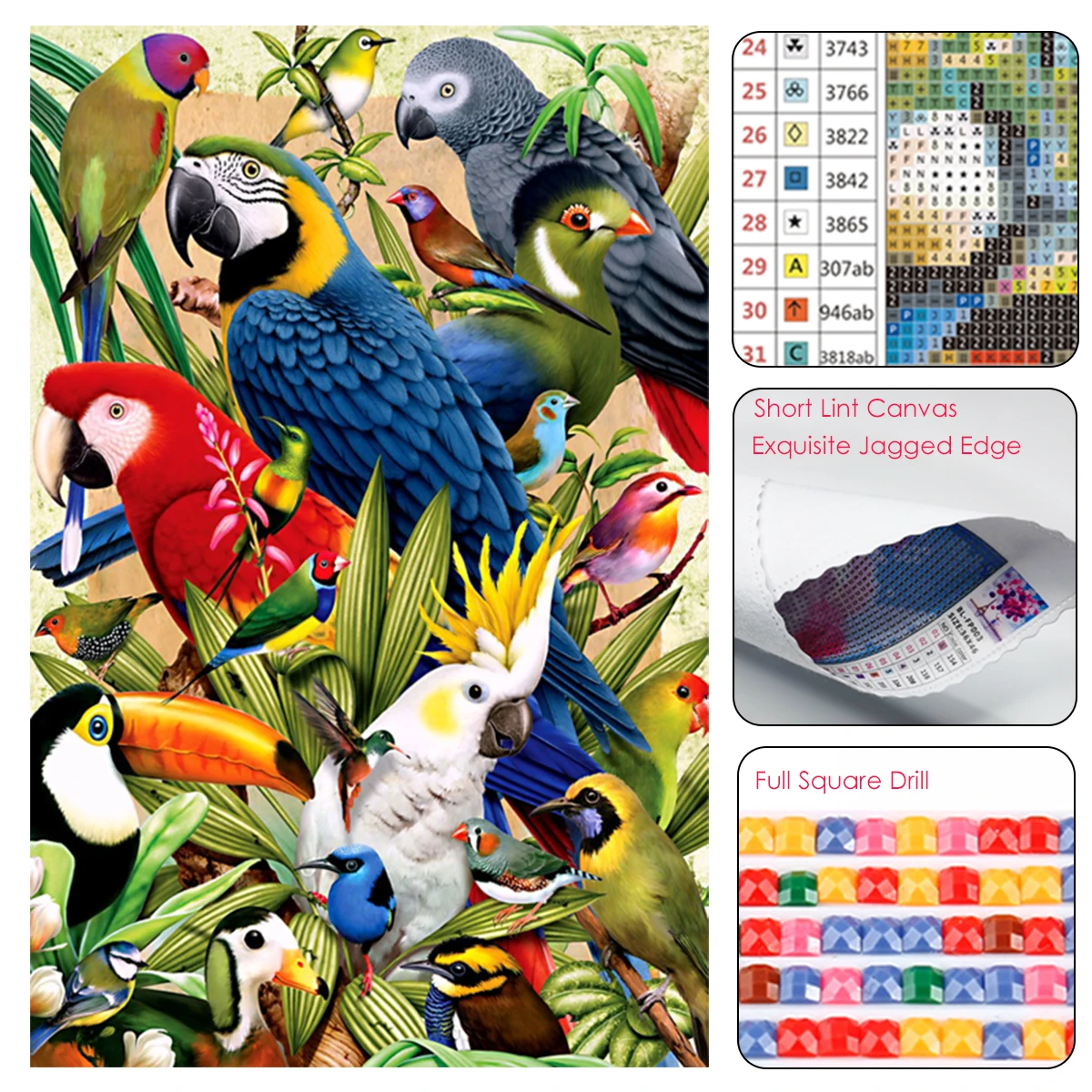 OEM ODM Factory AB Drills Square Round Diamonds High End Short Lint Custom DIY 5D Diamond Painting